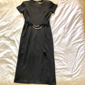 Ankle Length Navy Blue Dress